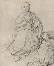 Копия картины "этюдный лист с девой марией" художника "дюрер альбрехт"