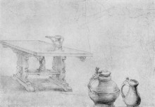 Картина "стол и сосуды" художника "дюрер альбрехт"