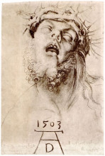Репродукция картины "мертвый христос в терновом венце" художника "дюрер альбрехт"