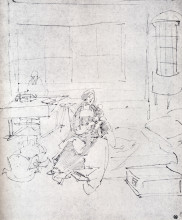 Копия картины "святое семейство в комнате" художника "дюрер альбрехт"