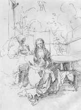 Репродукция картины "святое семейство в беседка" художника "дюрер альбрехт"