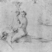 Копия картины "венера на дельфине" художника "дюрер альбрехт"