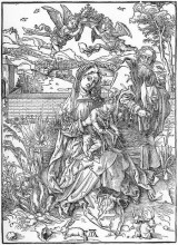 Картина "святое семейство с тремя зайцами" художника "дюрер альбрехт"
