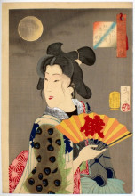 Репродукция картины "looking suitable - the appearance of a brothel geisha of the koka era" художника "ёситоси цукиока"