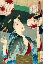 Копия картины "looking capable - the appearance of a kyoto waitress in the meiji era" художника "ёситоси цукиока"