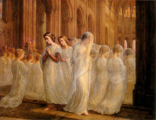 Репродукция картины "po&#232;me de l&#39;&#226;me 10: premi&#232;re communion" художника "жанмо луи"