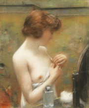 Картина "young woman washing" художника "жерве анри"