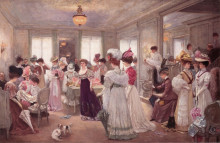 Копия картины "cinq heures chez paquin 1906" художника "жерве анри"