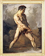Репродукция картины "study of a male nude" художника "жерико теодор"