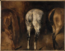 Картина "three&#160;rumps of&#160;horses" художника "жерико теодор"