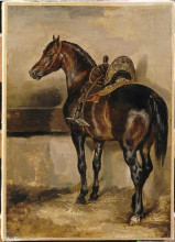 Репродукция картины "turkish horse&#160;in a&#160;stable" художника "жерико теодор"