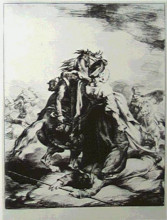 Репродукция картины "mameluke defending wounded trumpete" художника "жерико теодор"