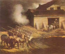 Копия картины "печь для обжига извести" художника "жерико теодор"