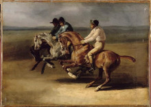 Копия картины "the horse race" художника "жерико теодор"