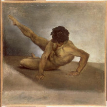 Репродукция картины "naked man reversed on the ground" художника "жерико теодор"