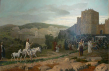 Картина "entry of the christ in jerusalem" художника "жером жан-леон"