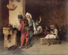 Копия картины "a caf&#233; in cairo" художника "жером жан-леон"