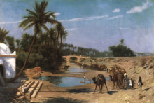 Копия картины "an arab caravan" художника "жером жан-леон"
