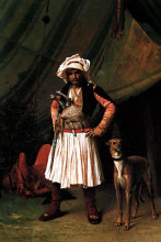 Репродукция картины "bashi-bazouk and his dog" художника "жером жан-леон"
