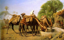 Копия картины "camels at the fountain" художника "жером жан-леон"