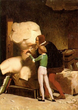 Репродукция картины "michelangelo" художника "жером жан-леон"