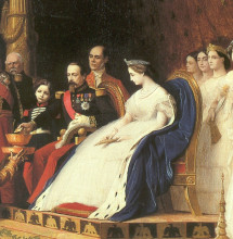 Копия картины "napoleon iii, eugenie and their son for adoption siamese ambassadors (detail)" художника "жером жан-леон"