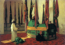 Репродукция картины "prayer at the mausoleum for sultan qayut" художника "жером жан-леон"