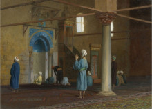 Картина "prayer in the mosque" художника "жером жан-леон"