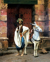Репродукция картины "sais and his donkey" художника "жером жан-леон"