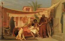 Картина "socrates seeking alcibiades in the house of aspasia" художника "жером жан-леон"