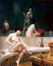 Картина "the harem bath" художника "жером жан-леон"