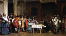 Репродукция картины "louis xiv and moliere" художника "жером жан-леон"