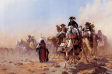 Репродукция картины "general bonaparte with his military staff in egypt" художника "жером жан-леон"