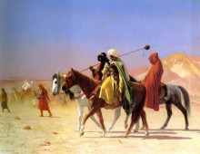 Копия картины "arabs crossing the desert" художника "жером жан-леон"