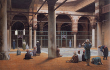 Картина "interior of a mosque" художника "жером жан-леон"