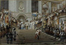 Копия картины "reception of le grand cond&#233; at versailles" художника "жером жан-леон"