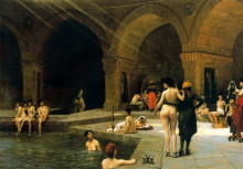 Репродукция картины "the large pool of bursa" художника "жером жан-леон"