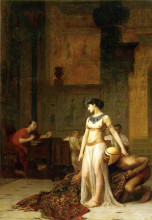 Картина "клеопатра и цезарь" художника "жером жан-леон"
