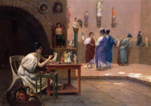 Картина "painting breathes life into sculpture" художника "жером жан-леон"