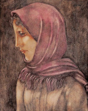 Картина "girl in a pink shawl" художника "зак евгений савельевич"