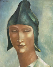 Репродукция картины "head of a young man in a pointed hat" художника "зак евгений савельевич"