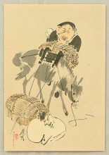 Репродукция картины "daikoku and mouse" художника "зешин шибата"