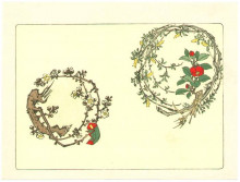 Репродукция картины "two wreaths - comparison of flowers" художника "зешин шибата"