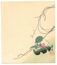 Копия картины "camellia" художника "зешин шибата"