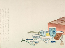 Репродукция картины "porcelain cups" художника "зешин шибата"