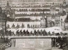 Картина "the ceremonial entry of the russian troops to moscow on december 21, 1709 after their victory in the battle of poltava" художника "зубов алексей"