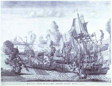 Репродукция картины "battle of gangut june 27, 1714" художника "зубов алексей"