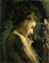 Картина "study of a girl&#39;s head" художника "икинс томас"