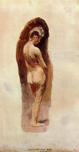 Репродукция картины "female nude" художника "икинс томас"