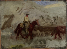 Копия картины "sketch for cowboys in the badlands" художника "икинс томас"